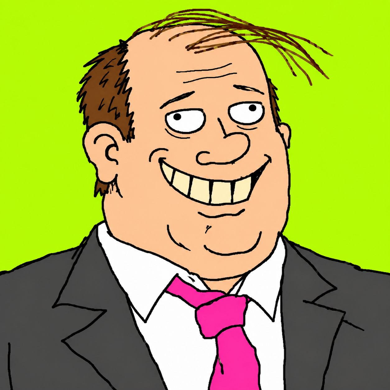 Badly drawn portrait of fictional CEO Brent Liquidity